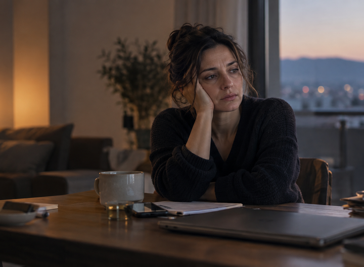 Tired Woman Seated